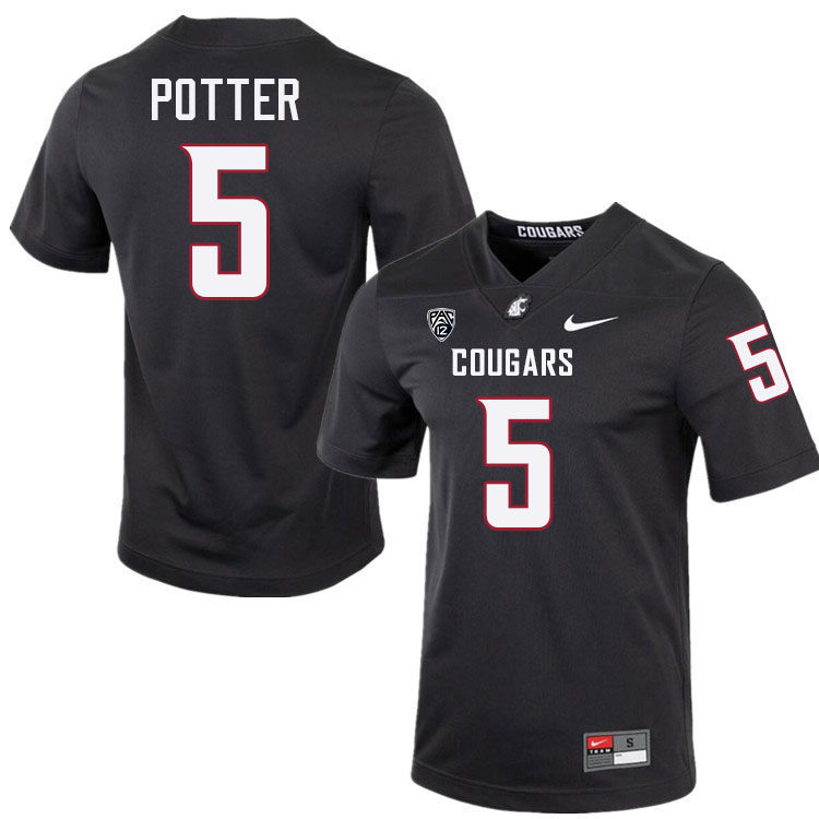 Jaxon Potter WSU Cougars Jersey.Washington State Cougars #5 Jaxon Potter Jersey Youth-Charcoal